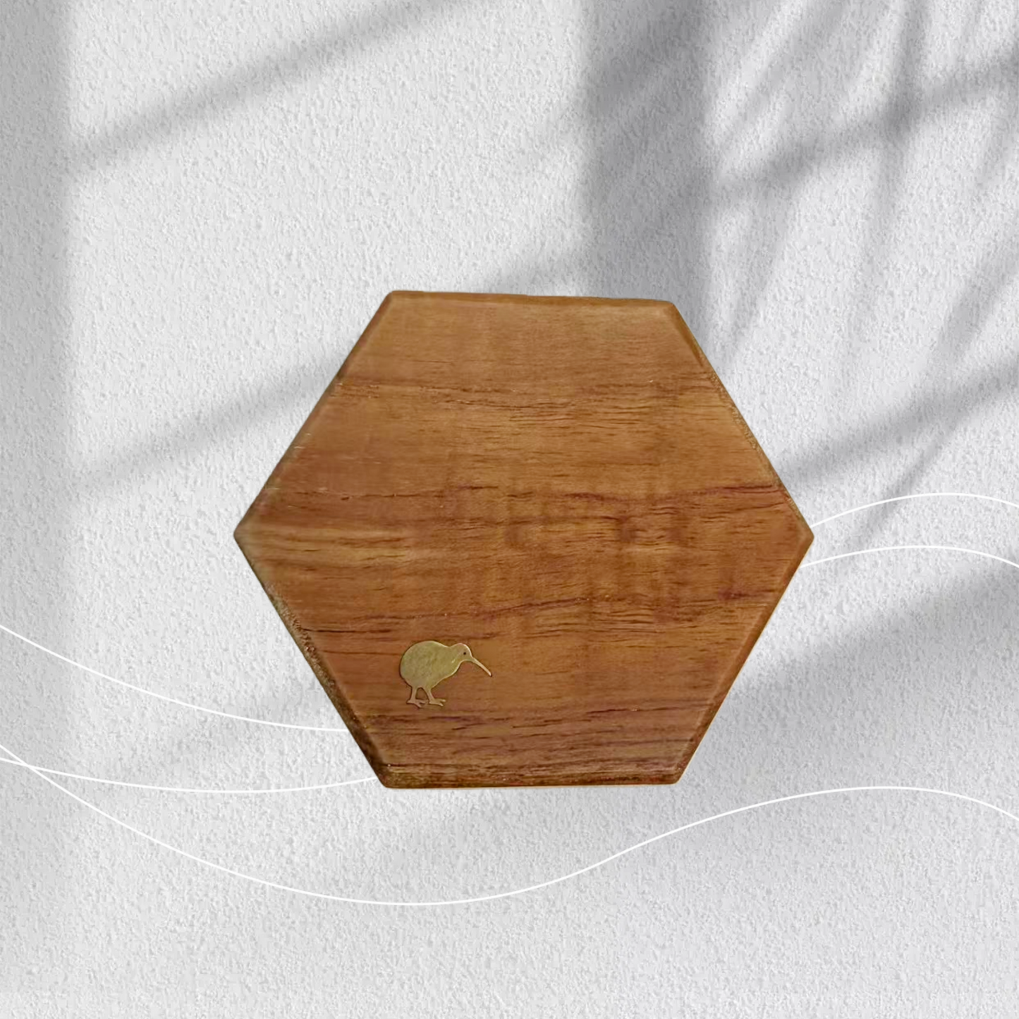 Hexagon Wooden Coaster – KIWI