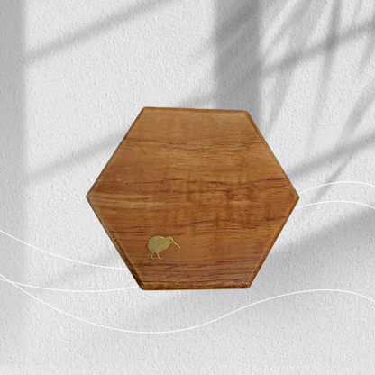 Hexagon Wooden Coaster – KIWI