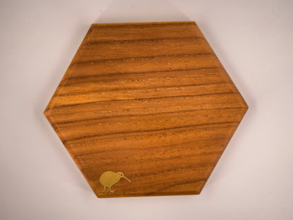 Hexagon Wooden Coaster – KIWI